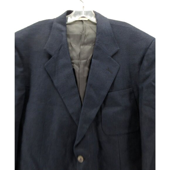 VINTAGE Eddie Bauer Sport Coat 44 Tall AKA Blazer Linen Safari Jacket - Picture 2 of 14